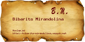 Bibarits Mirandolina névjegykártya